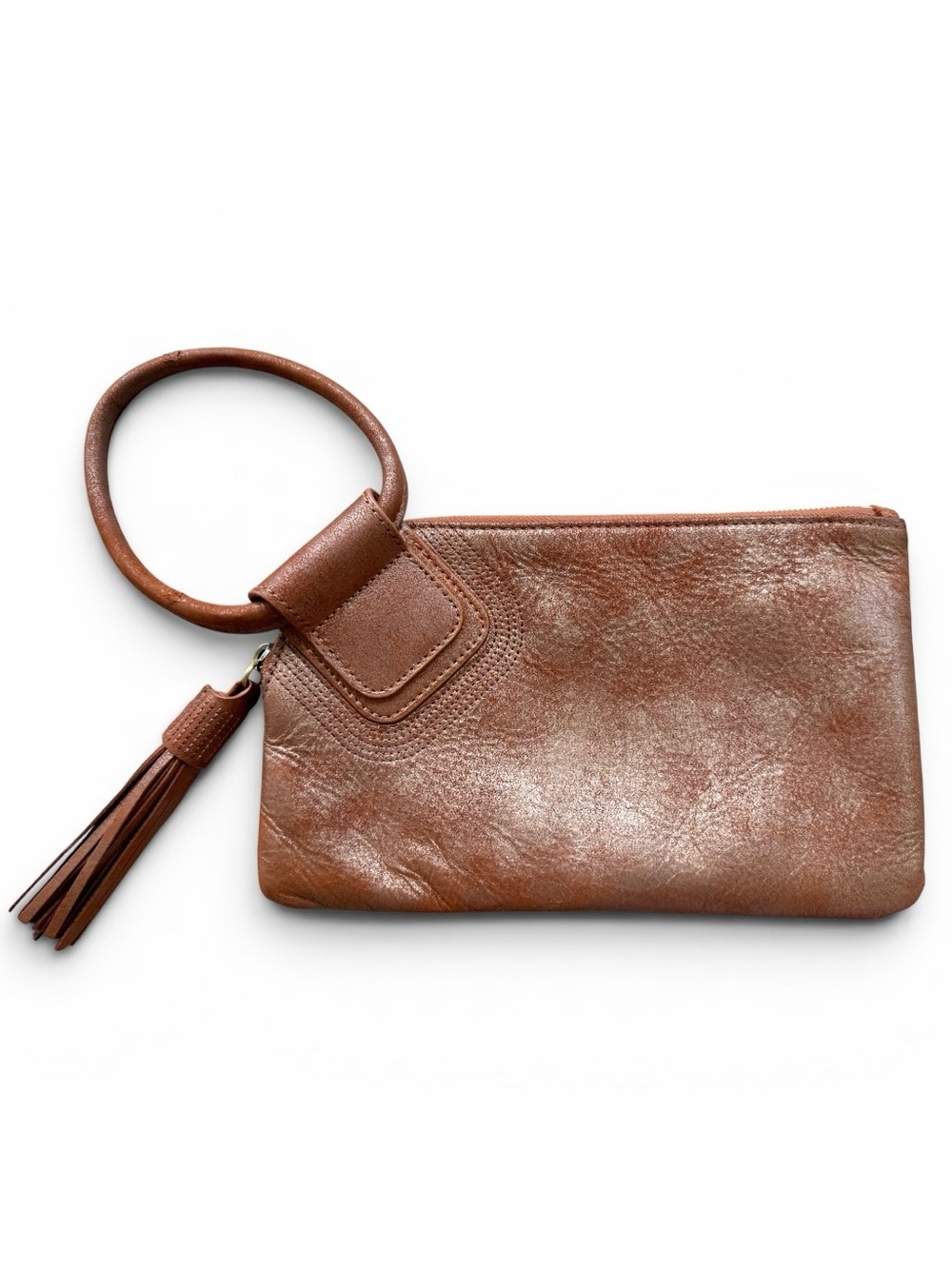 HOBO Sable Wristlet Clutch Patina • Metallic Leather